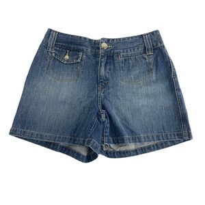 Tommy Hilfiger 8 Shorts Jean Denim 28 x 4.5 Mini High Rise Flag Vintage Blue